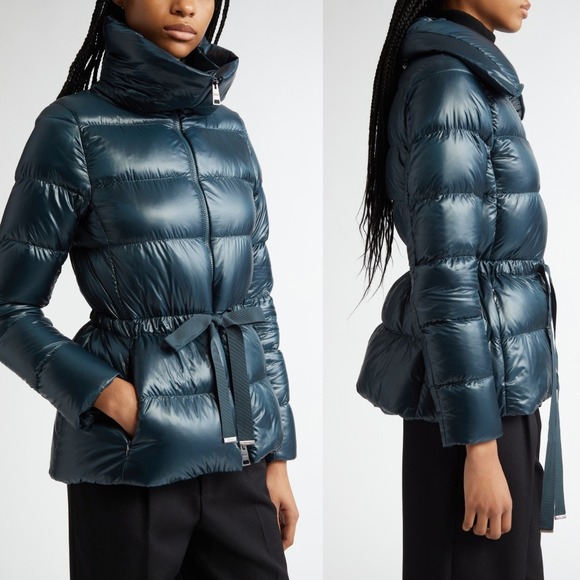 NEW Herno Shiny Puffer Coat in Jade Green $695 - Women's Size IT 46 / US 10 - Picture 9 of 16